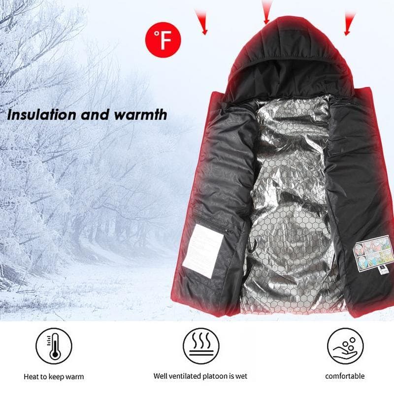 Men Outdoor USB Infrared Heating Vest Hooded Jacket Winter Electric Thermal Waistcoat For Sports Hiking Vest Clothing - Premium MEN T-SHIRT from eprolo - Just $79.98! Shop now at Handbags Specialist Headquarter