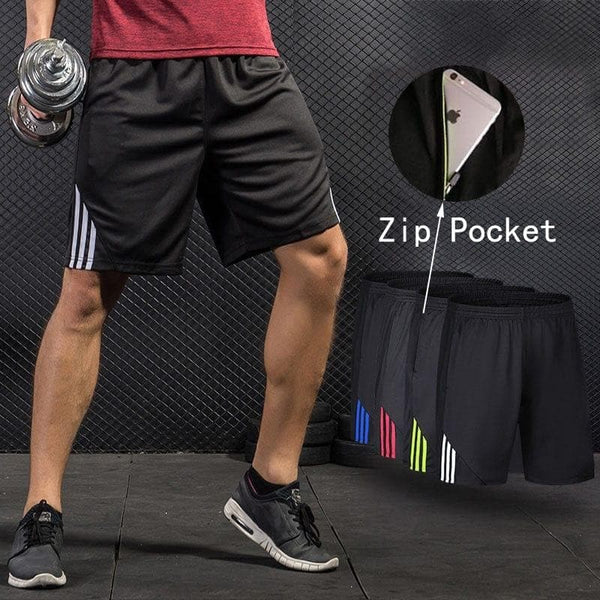 Men Running Shorts , Stripe Zip Pocket Gym Tennis Shorts, Quick-Drying Training Fitness Basketball Loose Sport Shorts Plus Size - Premium Men Pants from eprolo - Just $19.98! Shop now at Handbags Specialist Headquarter