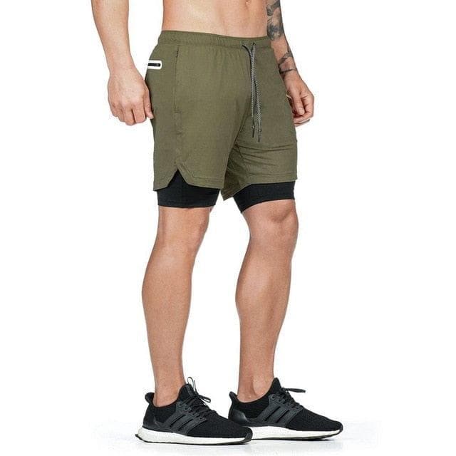 Men's 2 in 1 Joggers Shorts Security Pockets Leisure Sporting Shorts Built-in Pockets Hips Hiden Zipper Pockets Fitness Shorts - Premium Men Pants from eprolo - Just $22.99! Shop now at Handbags Specialist Headquarter