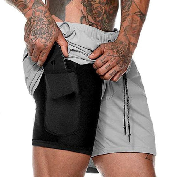 Men's 2 in 1 Running Shorts Mens Sports Shorts Quick Drying Training Exercise Jogging Gym Shorts with Built-in pocket Liner - Premium Men Pants from eprolo - Just $22.40! Shop now at Handbags Specialist Headquarter