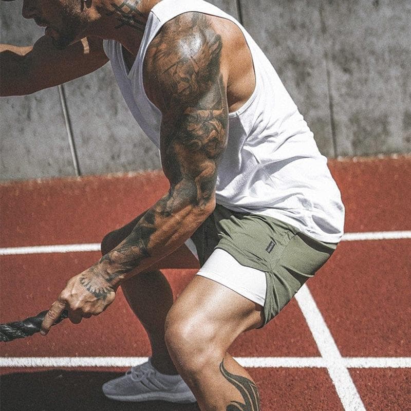 Men's 2 in 1 Running Shorts Mens Sports Shorts Quick Drying Training Exercise Jogging Gym Shorts with Built-in pocket Liner - Premium Men Pants from eprolo - Just $22.40! Shop now at Handbags Specialist Headquarter
