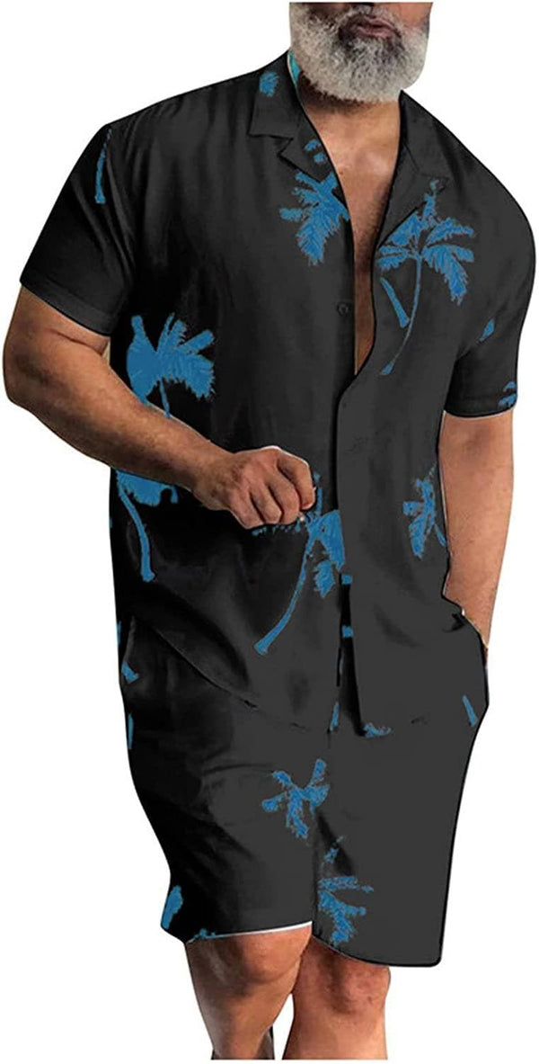 Men's 2 Piece Outfit Tracksuit Short Sleeve Button Down Shirts and Shorts Sets Hawaiian Beachwear Loungewear Suits - Premium Men T Shirts from Brand: NaRHbrg - Just $39.99! Shop now at Handbags Specialist Headquarter