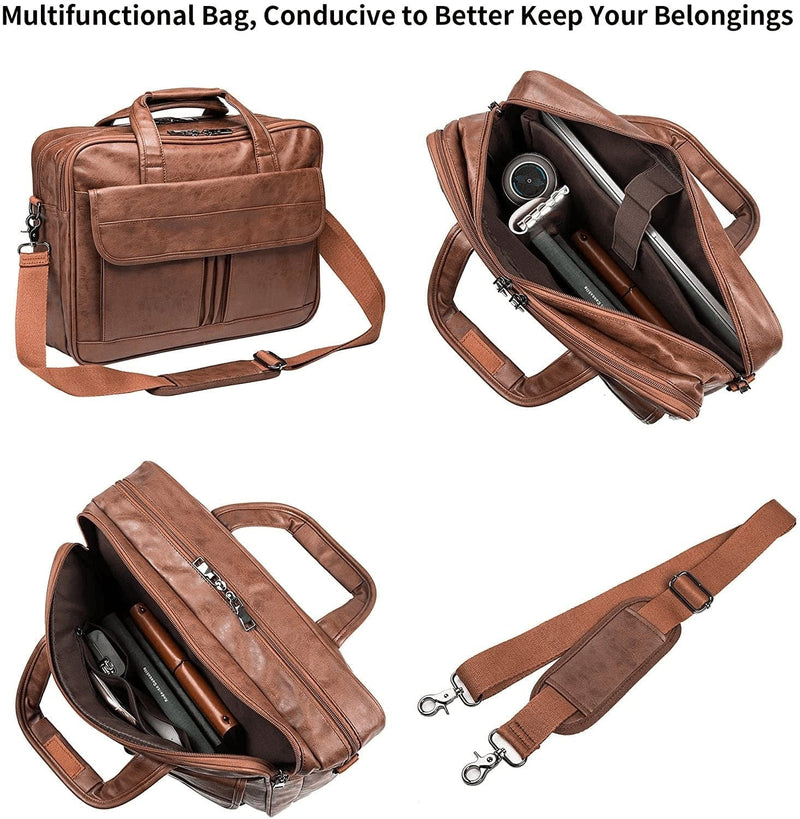 Men'S Business Travel Briefcase Leather Handmade Messenger Bags Laptop Bag - Premium  from seyfocnia - Just $67.77! Shop now at Handbags Specialist Headquarter