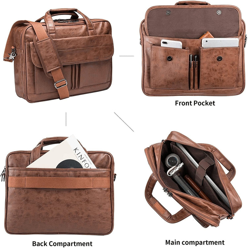 Men'S Business Travel Briefcase Leather Handmade Messenger Bags Laptop Bag - Premium  from seyfocnia - Just $67.77! Shop now at Handbags Specialist Headquarter