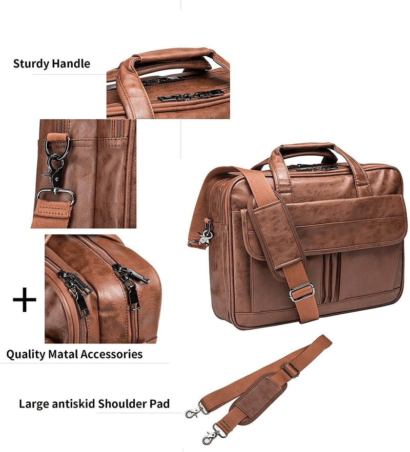 Men'S Business Travel Briefcase Leather Handmade Messenger Bags Laptop Bag - Premium  from seyfocnia - Just $67.77! Shop now at Handbags Specialist Headquarter