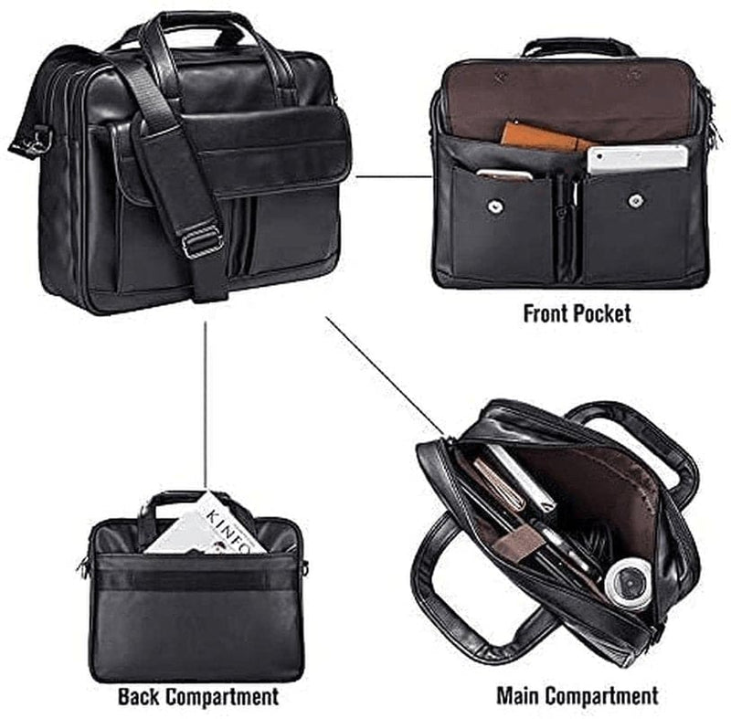 Men'S Business Travel Briefcase Leather Handmade Messenger Bags Laptop Bag - Premium  from seyfocnia - Just $67.77! Shop now at Handbags Specialist Headquarter