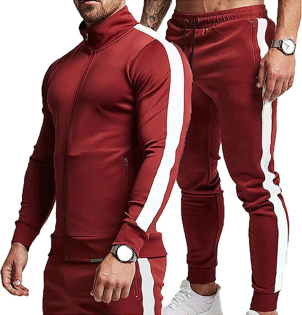 Men's Casual Active Tracksuits Full Zip Sports Jogging Suits Sets Athletic Running 2 Piece Sweatsuits with Zip Pockets - Premium T-shirt from Visit the TEZO Store - Just $59.99! Shop now at Handbags Specialist Headquarter