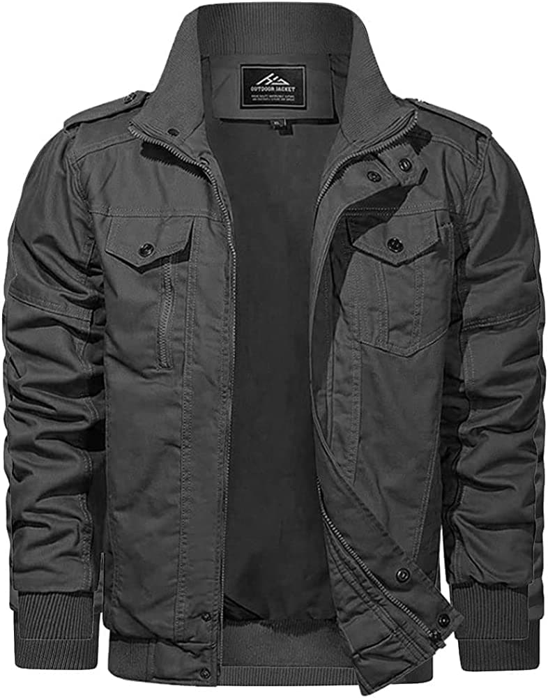 Men's Lightweight Military Jacket - Army Cargo Style, Spring/Fall Outerwear - Premium Men T-shirt from Visit the HJWWIN Store - Just $59.99! Shop now at Handbags Specialist Headquarter