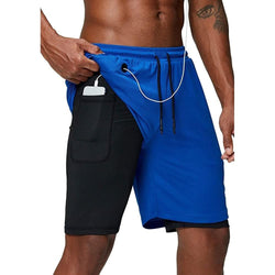 Men's music shorts 2 in 1 running shorts security pockets shorts quick drying sports shorts built-in pockets hip zipper pockets - Premium Men Pants from eprolo - Just $27.78! Shop now at Handbags Specialist Headquarter