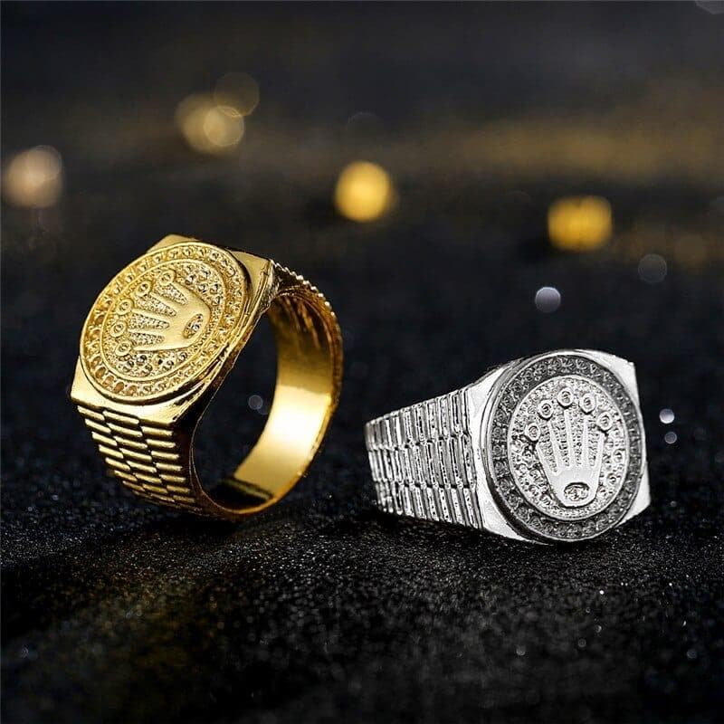 Men's Ring Vintage Fashion Gold/Silver Color Crown Rings For Men  Engagement Promise Jewelry - Premium Men Rings from eprolo - Just $24.99! Shop now at Handbags Specialist Headquarter