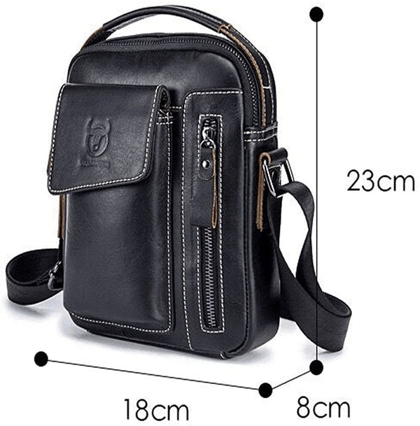 Men'S Small Shoulder Bag, Genuine Leather Bag, Retro Lightweight Cross Body Everyday Satchel Bag for Business Casual Sport Hiking Travel - Handbags Specialist Headquarter