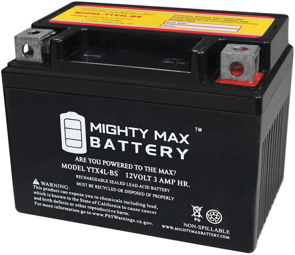 Mighty Max Battery YTX4L-BS SLA Battery for ATV Quad Dirt/Pit Bike 50/70/110/125 CC Brand Product - Premium  from Mighty Max Battery - Just $37.20! Shop now at Handbags Specialist Headquarter