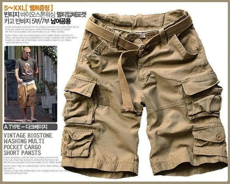 MISNIKI   Mens Shorts Casual Loose Knee-length Mens Cargo Shorts Within Belt S-3XL - Premium Men Pants from eprolo - Just $42.38! Shop now at Handbags Specialist Headquarter