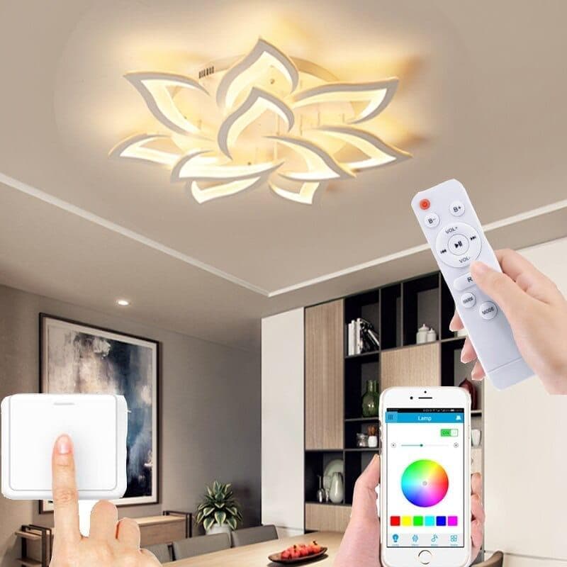Modern Home Living Room Bedroom Room LED Chandelier Study Lamp Creative Acrylic Chandelier APP Intelligent Lighting - Premium Home Décor from eprolo - Just $167.08! Shop now at Handbags Specialist Headquarter