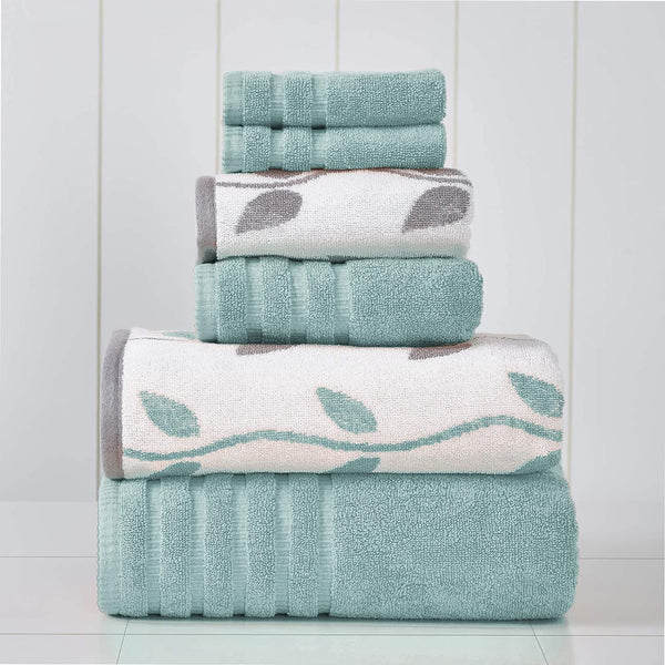 Organic Vines Jacquard Towel Set - Luxurious, Eco-Friendly Bath Linens - Premium Towel Set from Brand: Modern Threads - Just $39.99! Shop now at Handbags Specialist Headquarter