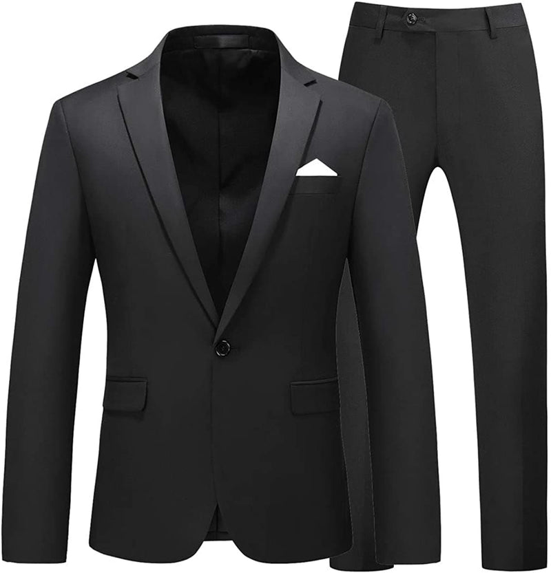 MOGU Mens Slim Fit 2 Piece Suit One Button Notch Lapel Tuxedo for Prom (Suit Jacket + Pants) - Premium t-shirt from Visit the MOGU Store - Just $104.99! Shop now at Handbags Specialist Headquarter
