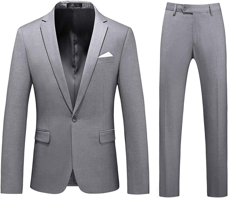 MOGU Mens Slim Fit 2 Piece Suit One Button Notch Lapel Tuxedo for Prom (Suit Jacket + Pants) - Premium t-shirt from Visit the MOGU Store - Just $104.99! Shop now at Handbags Specialist Headquarter