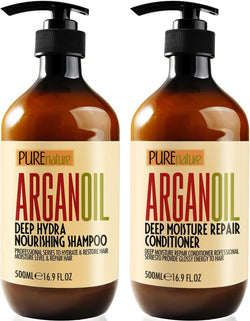 Moroccan Argan Oil Shampoo and Conditioner SLS Sulfate Free Set - Best Gift for Damaged, Dry, Curly or Frizzy Hair - Thickening for Fine / Thin Hair, Safe for Color and Keratin Treated Hair - Premium shampoo from Visit the PURE NATURE LUX SPA Store - Just $34.99! Shop now at Handbags Specialist Headquarter