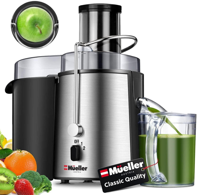 Mueller Juicer Ultra Power, Easy Clean Extractor Press Centrifugal Juicing Machine, Wide 3" Feed Chute for Whole Fruit Vegetable, Anti-drip, High Quality, Large, Silver - Premium JUICER MACHINES from Visit the Mueller Austria Store - Just $104.99! Shop now at Handbags Specialist Headquarter