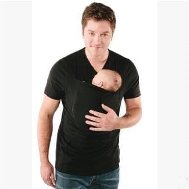 Multifunction Shirts Plus Size Baby Carrier Clothing Kangaroo T-Shirt For Father Mother With Baby Short-sleeve Big Pocket Tops - Premium MEN T-SHIRT from eprolo - Just $20.92! Shop now at Handbags Specialist Headquarter