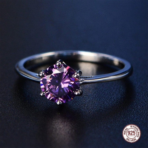 New Aquamarine Ring Trendy Blue Sapphire Ring Silver 925 Jewelry Amethyst Gemstone Ring Silver Engagement Rings For Women - Handbags Specialist Headquarter