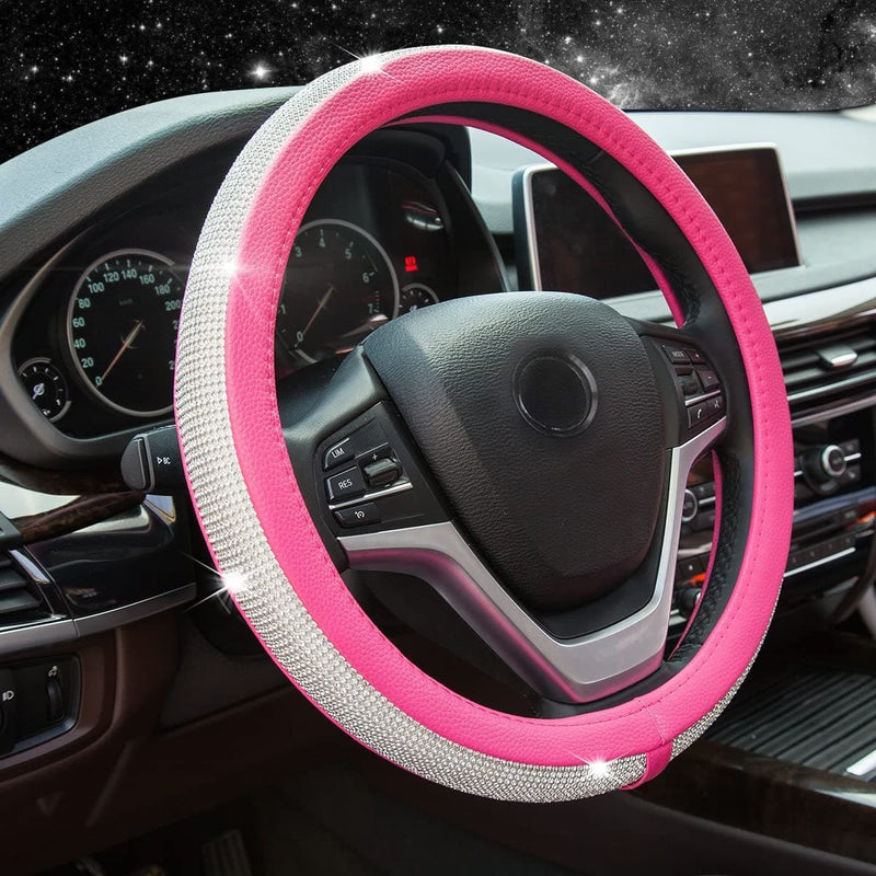New Diamond Leather Steering Wheel Cover with Bling Bling Crystal Rhinestones, Universal Fit 15 Inch Car Wheel Protector for Women Girls,Black - Premium Auto accessories from Visit the ChuLian Store - Just $29.99! Shop now at Handbags Specialist Headquarter