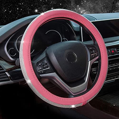 New Diamond Leather Steering Wheel Cover with Bling Bling Crystal Rhinestones, Universal Fit 15 Inch Car Wheel Protector for Women Girls,Black - Premium Auto accessories from Visit the ChuLian Store - Just $29.99! Shop now at Handbags Specialist Headquarter