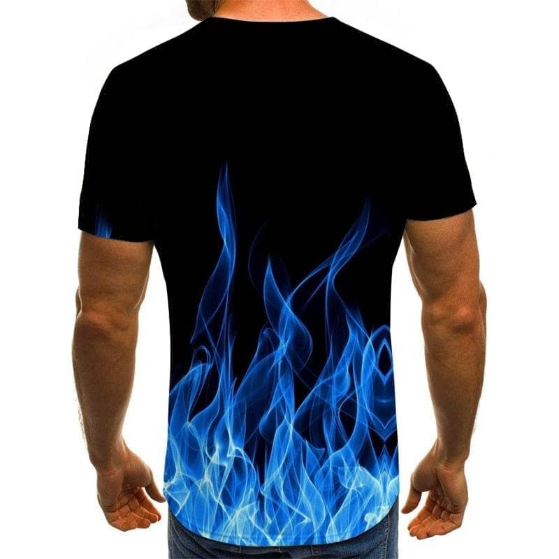 new flame men's T-shirt summer fashion short-sleeved 3D round neck tops smoke element shirt trendy men's T-shirt - Premium MEN T-SHIRT from eprolo - Just $18.90! Shop now at Handbags Specialist Headquarter