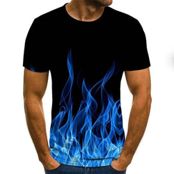 new flame men's T-shirt summer fashion short-sleeved 3D round neck tops smoke element shirt trendy men's T-shirt - Premium MEN T-SHIRT from eprolo - Just $18.90! Shop now at Handbags Specialist Headquarter