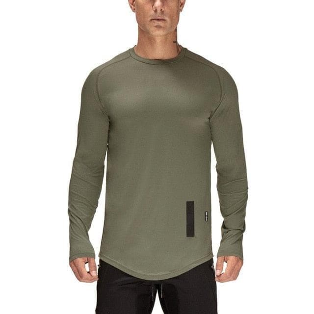 New Men Long Sleeve Quick Dry Sport Top Solid Crossfit t shirt Gym Fitness Running Workout Jersey - Premium MEN T-SHIRT from LENTHIMEN - Just $20.99! Shop now at Handbags Specialist Headquarter