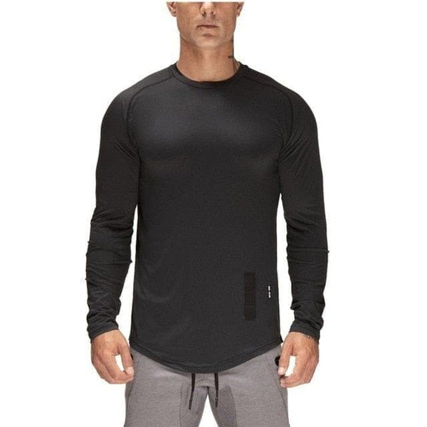 New Men Long Sleeve Quick Dry Sport Top Solid Crossfit t shirt Gym Fitness Running Workout Jersey - Premium MEN T-SHIRT from LENTHIMEN - Just $20.99! Shop now at Handbags Specialist Headquarter