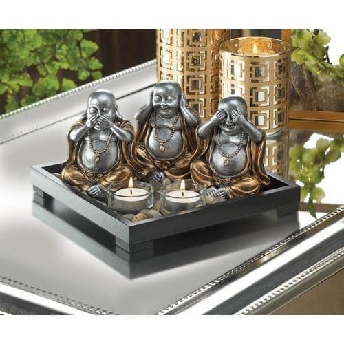 No Evil Buddha Candle Garden - Premium Gallery of Light from Gallery of Light - Just $43.49! Shop now at Handbags Specialist Headquarter
