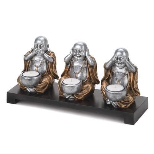 No Evil Buddha Candle Stand - Premium Gallery of Light from Gallery of Light - Just $44.11! Shop now at Handbags Specialist Headquarter