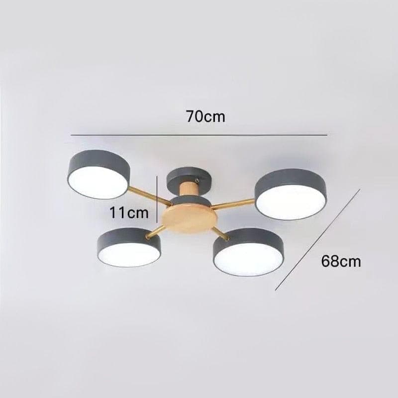 Nordic modern minimalist chandelier bedroom LED ceiling lamp living room restaurant hotel Macaron room wood plus iron lighting - Premium Home Décor from eprolo - Just $75.34! Shop now at Handbags Specialist Headquarter