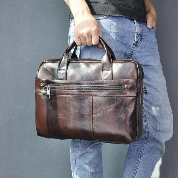 Oil Waxy Leather Coffee Design Business Briefcase 15" Laptop Document Case Fashion Attache Messenger Bag Tote Portfolio 9022-b - Premium 152402 from GuangZhou CoolCow Leather Industry CO.,LTD (Aliexpress) - Just $50.29! Shop now at Handbags Specialist Headquarter