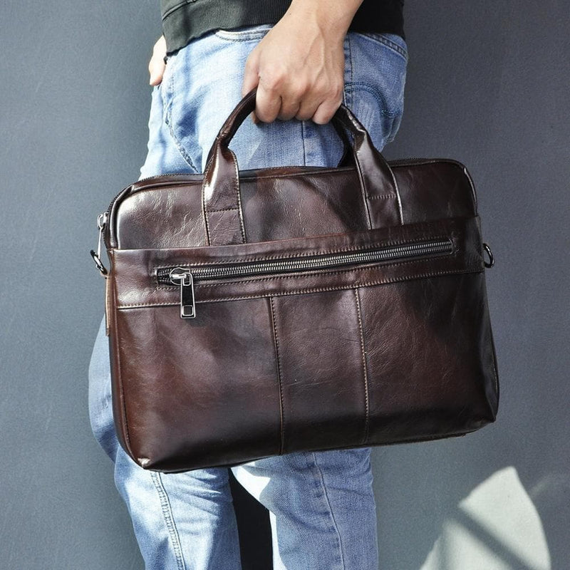 Oil Waxy Leather Coffee Design Business Briefcase 15" Laptop Document Case Fashion Attache Messenger Bag Tote Portfolio 9022-b - Premium 152402 from GuangZhou CoolCow Leather Industry CO.,LTD (Aliexpress) - Just $50.29! Shop now at Handbags Specialist Headquarter