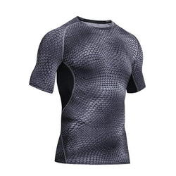 Outdoor Sports Camping Hiking Serpentine T-shirt Tactical Short Sleeve T-shirt Men Quick-drying Sweat Fitness Tights - Premium MEN T-SHIRT from eprolo - Just $20.98! Shop now at Handbags Specialist Headquarter