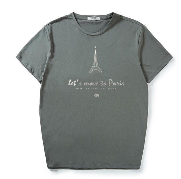 Paris Tower Short Sleeve Print Summer New Size Male T-Shirt - Premium MEN T-SHIRT from eprolo - Just $27.86! Shop now at Handbags Specialist Headquarter