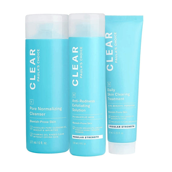 Paula'S Choice CLEAR Regular Strength Acne Kit, 2% Salicylic Acid & 2.5% Benzoyl Peroxide for Facial Acne & Pores, Redness Relief, PACKAGING MAY VARY - Premium  from Paula's Choice - Just $36.69! Shop now at Handbags Specialist Headquarter