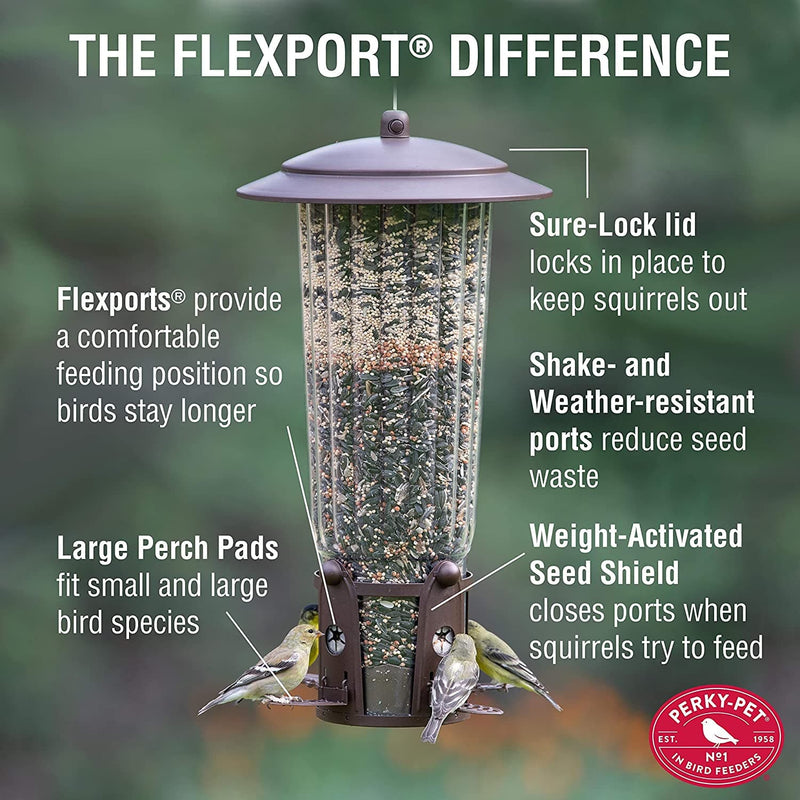 Perky-Pet 334-1SR Squirrel-Be-Gone Max Large Wild Bird Feeder with Flexports, Squirrel Proof Bird Feeder with Weight-Activated Perches - 4LB Seed Capacity - Premium BIRDFEEDERS from Visit the Perky-Pet Store - Just $49.99! Shop now at Handbags Specialist Headquarter