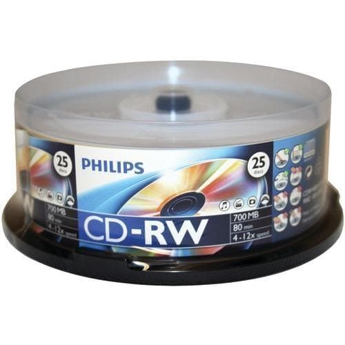Philips 700mb 80-minute Cd-rws&#44; 25-ct Spindle (pack of 1 Ea) - Premium Computers and Accessories from PHILIPS - Just $44.63! Shop now at Handbags Specialist Headquarter