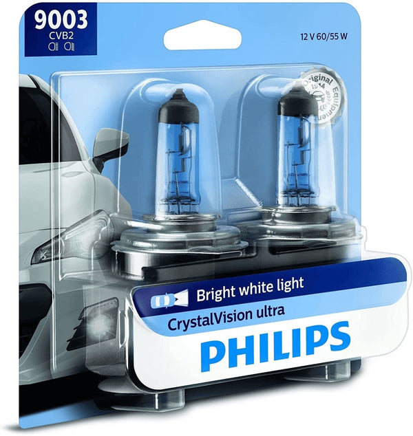 Philips 9003 Crystalvision Ultra Upgrade Bright White Headlight Bulb, 2 Pack - Premium  from Philips Automotive Lighting - Just $68.80! Shop now at Handbags Specialist Headquarter