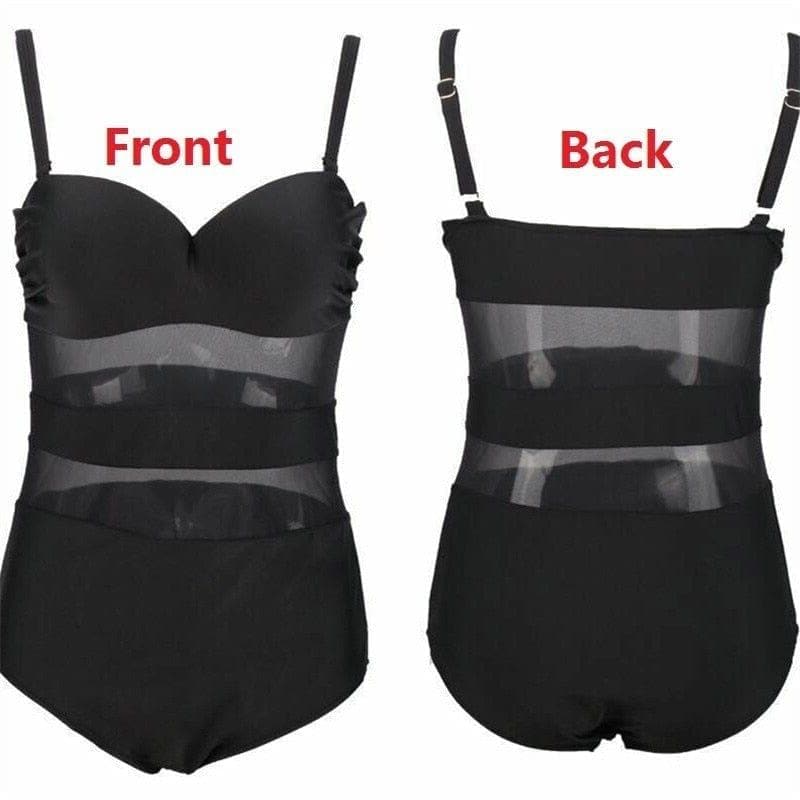 Plus Size Swimwear Women One-Piece Swimsuit Large Bathing Suit Push Up Full Body Beach Wear See-Through Mesh Swiming - Premium Women swimsuit from eprolo - Just $23.48! Shop now at Handbags Specialist Headquarter