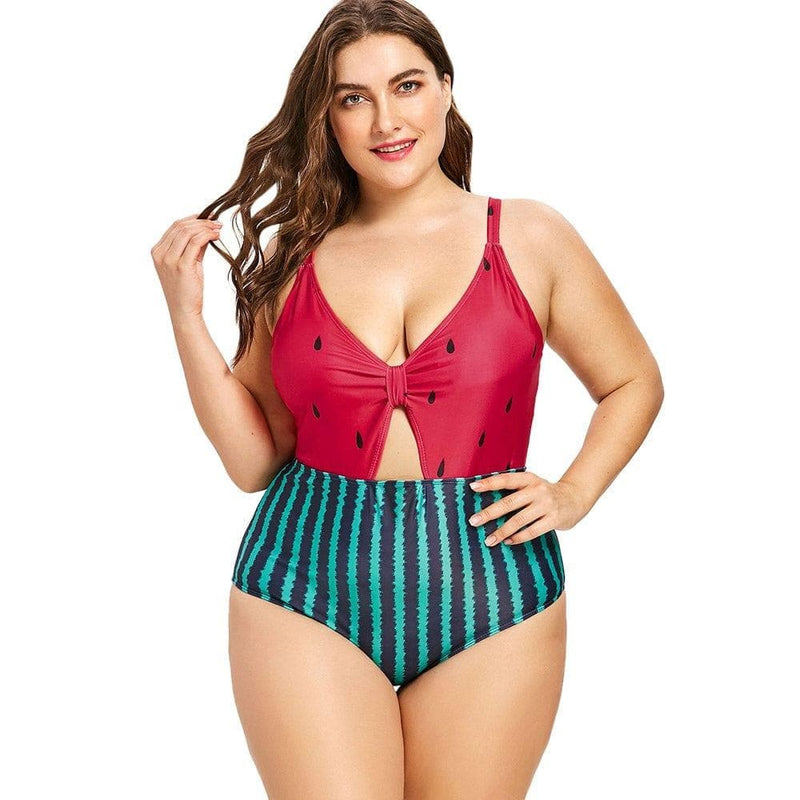 Plus Size Watermelon One Piece Swimsuit - Premium Women swimsuit from eprolo - Just $24.46! Shop now at Handbags Specialist Headquarter