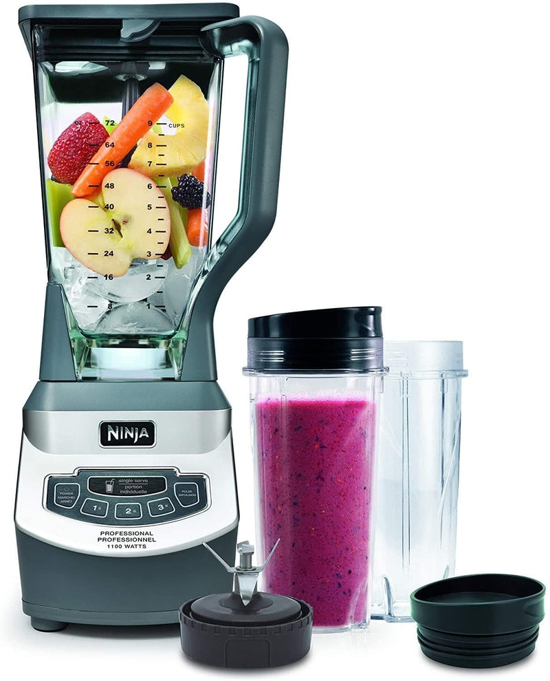 Professional Compact Smoothie & Food Processing Blender, 1100-Watts, 3 Functions for Frozen Drinks, Smoothies, Sauces, & More, 72-oz.* Pitcher, (2) 16-oz. To-Go Cups & Spout Lids, Gray - Premium BLENDERS from Visit the Ninja Store - Just $133.99! Shop now at Handbags Specialist Headquarter