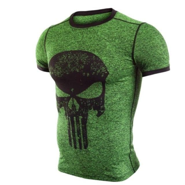 Punisher Running Shirt Men T-shirt Short Sleeve Compression Shirts Gym T Shirt Fitness Sport Shirt - Premium MEN T-SHIRT from eprolo - Just $26.66! Shop now at Handbags Specialist Headquarter