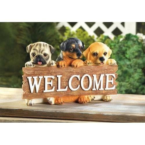 Puppy Dog Welcome Plaque - Premium Summerfield Terrace from Dragon Crest - Just $44.19! Shop now at Handbags Specialist Headquarter
