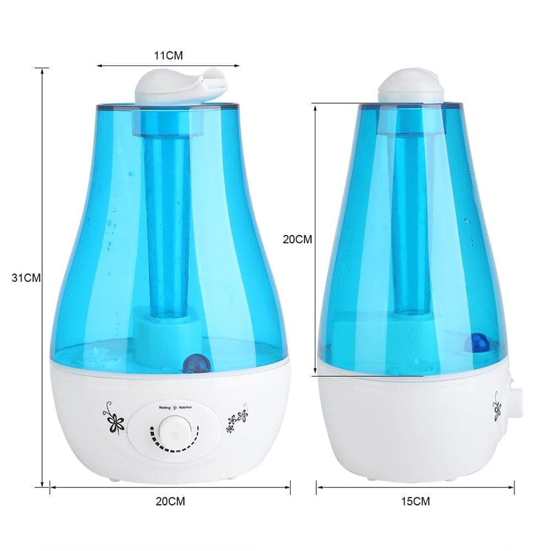 Qiilu 3L Ultrasonic Cool Mist Humidifier Diffuser With Double Spray And Led Nightlight For Baby Home Bedroom Office Room Mist Maker Air Purifier(Us Plug) - Premium health from Qiilu - Just $49.99! Shop now at Handbags Specialist Headquarter
