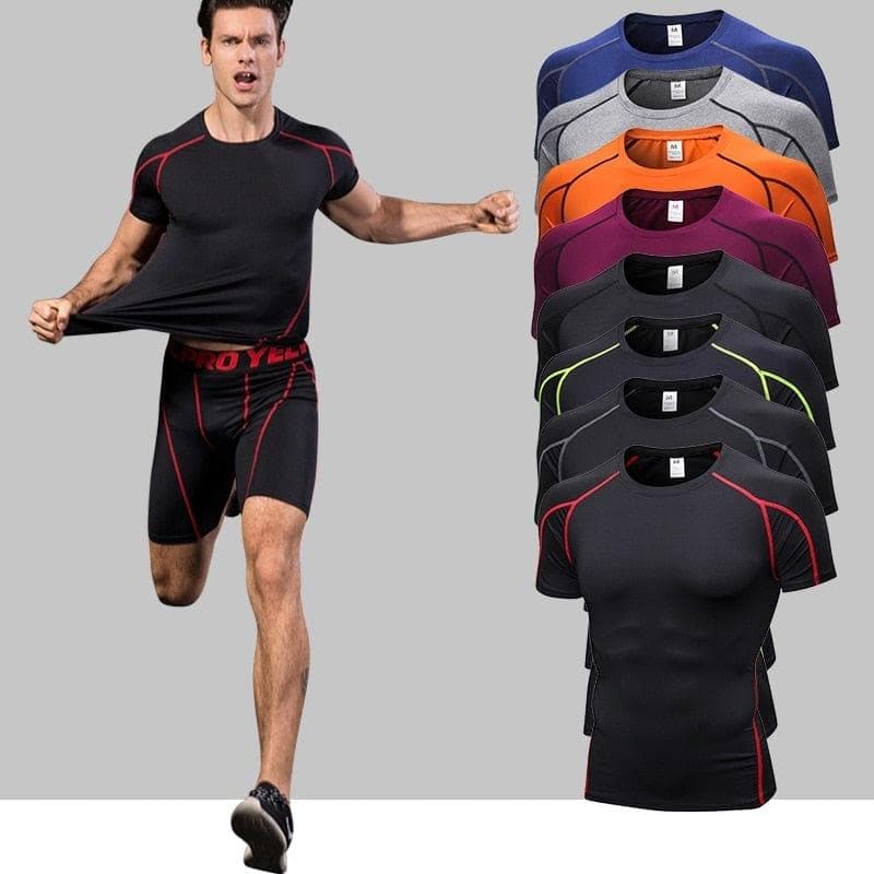 Quick Dry Compression Sport Shirt men Running Fitness t Shirt Tight rashgard Soccer Basketball Jersey Gym Demix Sportswear - Premium MEN T-SHIRT from eprolo - Just $21.30! Shop now at Handbags Specialist Headquarter