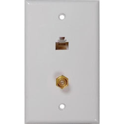 Rca Cat-5e And 6 F &amp;amp; Coaxial Connector Wall Plate (pack of 1 Ea) - Premium Adapters and Cables from RCA - Just $31.2! Shop now at Handbags Specialist Headquarter